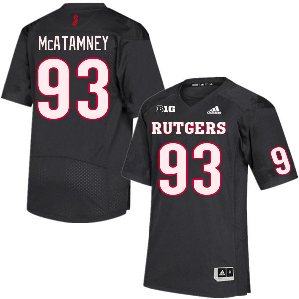 Men #93 Jude McAtamney Rutgers Scarlet Knights College Football Jerseys Stitched Sale-Black